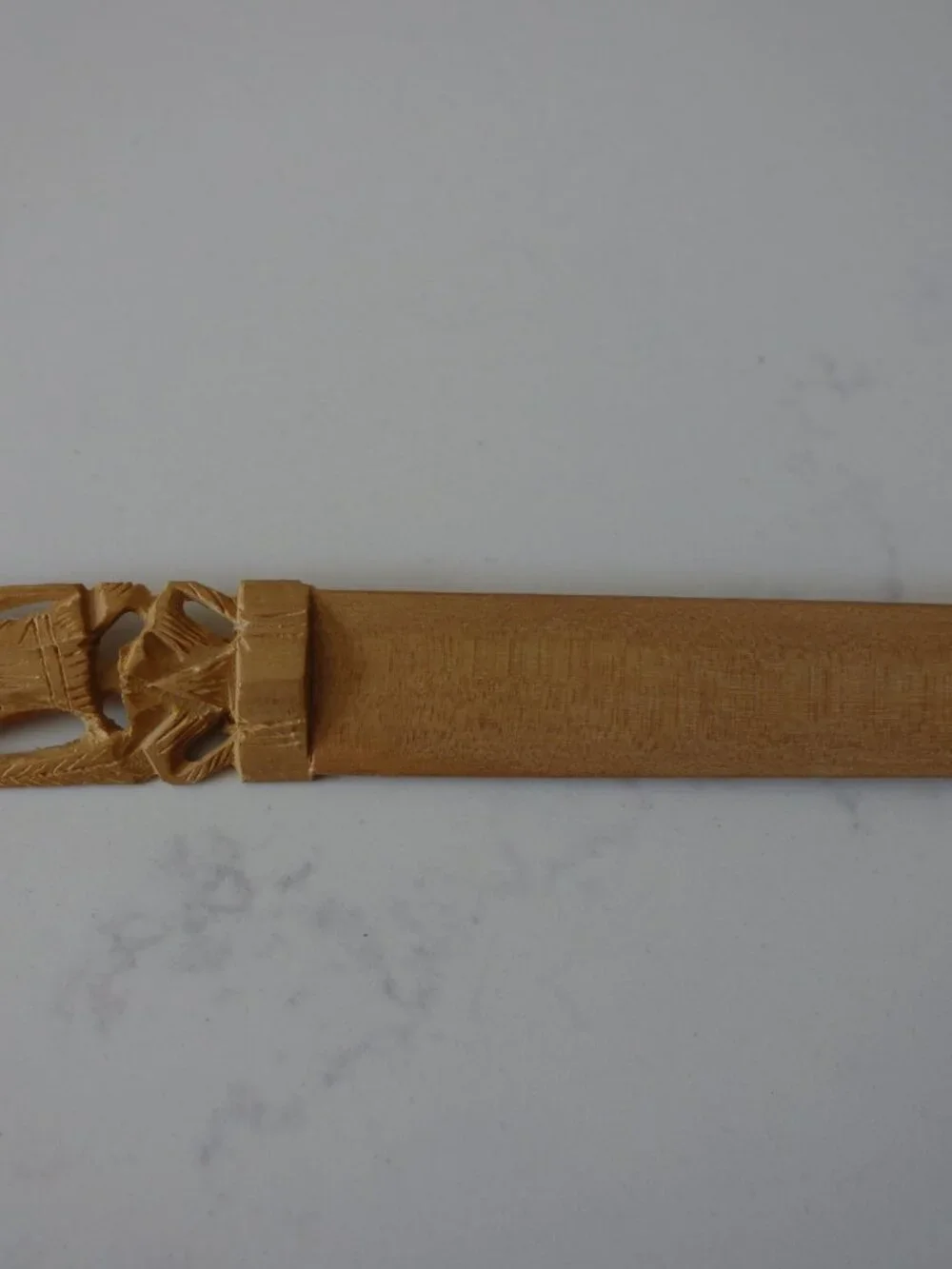 Vintage Carved Women Wooden Letter Opener about 7.25